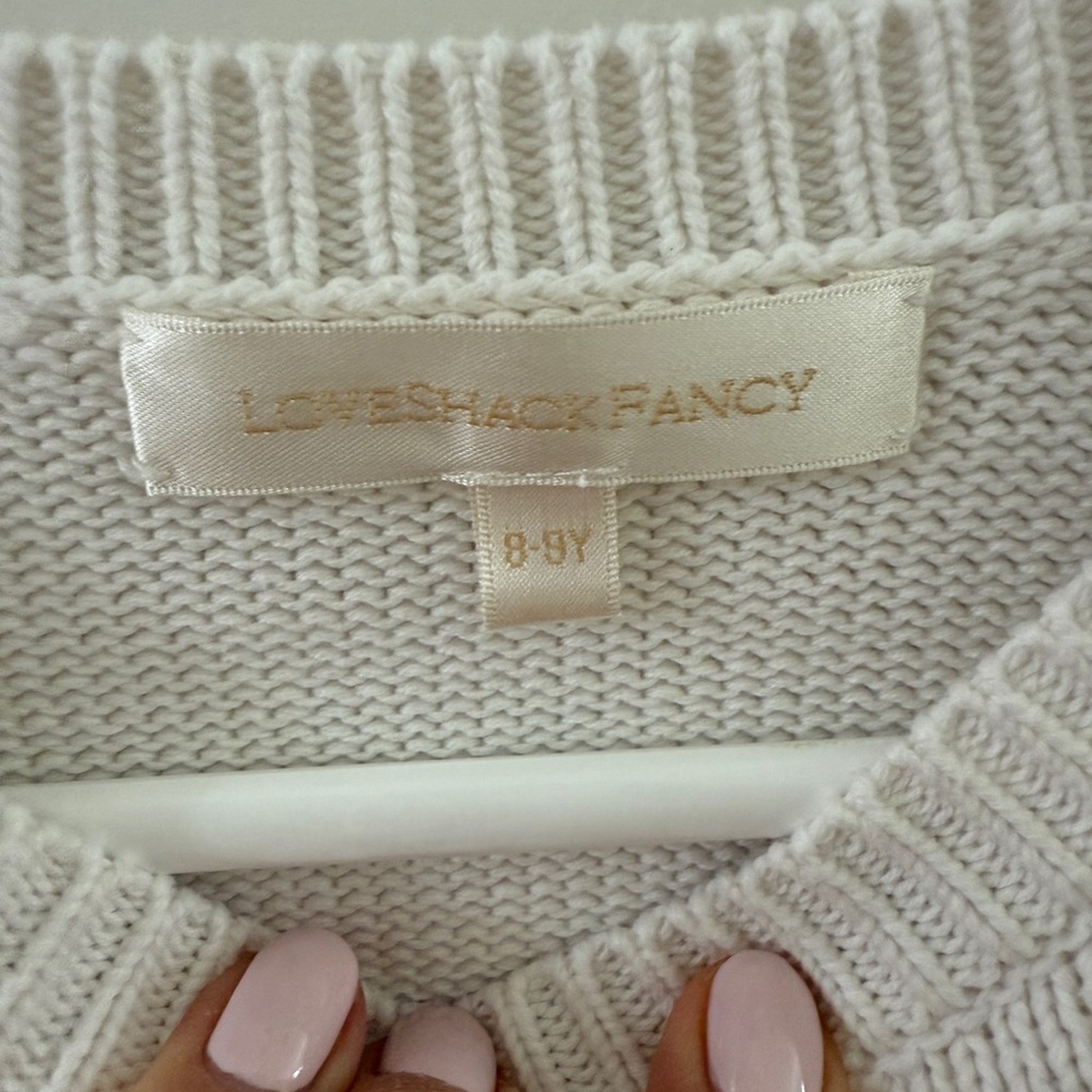 LoveShackFancy Girls Flag Sweater - Pink and Blue - Picture 3 of 3